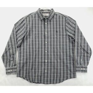 Penguin Shirt Mens XL Black White Check Cotton Classic Fit Classic Button-Up